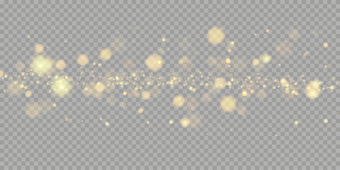 Blurred background. Bokeh effect PNG. Christmas background with bokeh PNG. Magic glow, light effect.