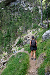 Woman trekking in the mountain
