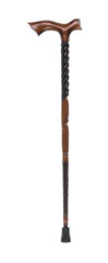 vintage wooden gentleman cane isolated on white background