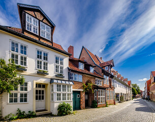 historic buildings at the old town of Lueneburg - Germany