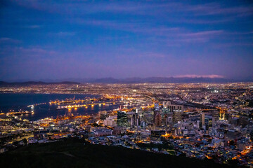 Fototapeta na wymiar View of Cape Town from Signall hill viewpoint, in Western Cape, South Africa