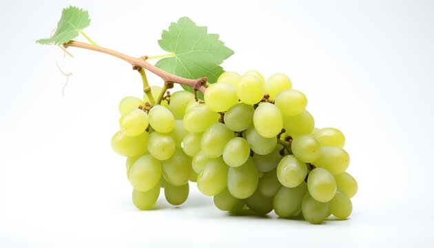 White grapes in white background 