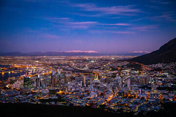 Fototapeta premium View of Cape Town from Signall hill viewpoint, in Western Cape, South Africa