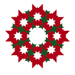 Christmas wreath in red and green; wreath logo; Christmas design; holiday season.