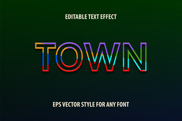 Fototapeta premium Editable text effect for design with colorful outline