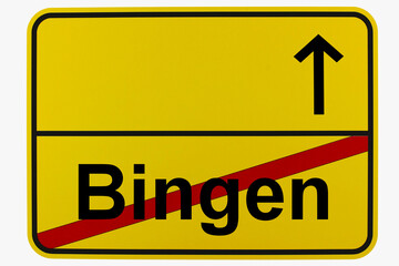  Illustration eines Ortsausgangsschildes von Bingen in Baden-Württemberg