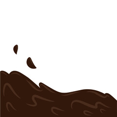 Melting chocolate. Chocolate drips.dark chocolate liquid.