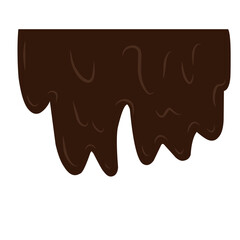 Melting chocolate. Chocolate drips.dark chocolate liquid.