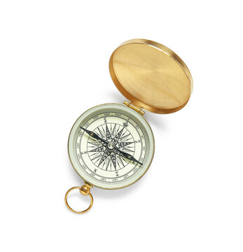 Retro compass isolated on white background