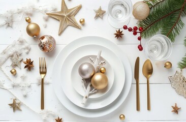 Festive table christmas food. Generate Ai