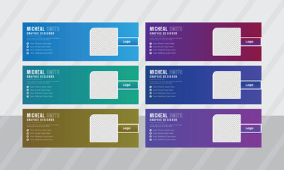 trend email signature design template vector file modern layout 