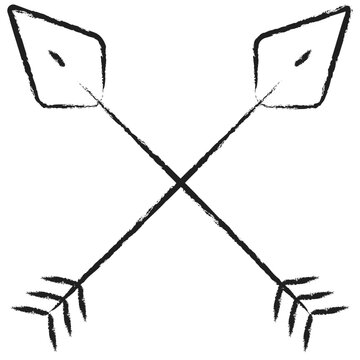 Hand drawn Crossed arrows icon
