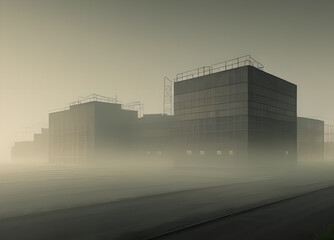 Foggy dark city, Generative AI