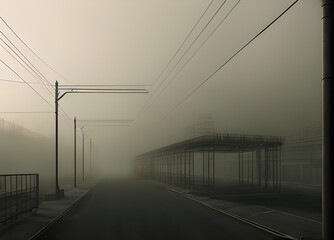 Foggy dark city, Generative AI