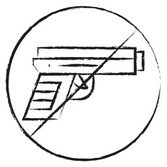 Hand drawn Ban gun icon