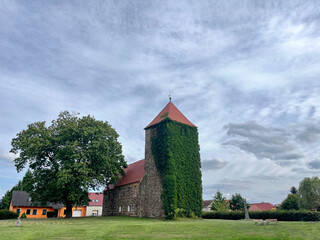 Fototapeta premium Dorfkirche Terpt Evangelical Church in Luckau, Germany
