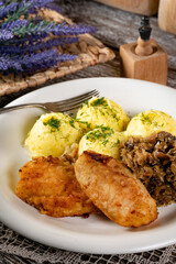 Fried cod fillet .