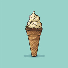 Ice cream hand-drawn comic illustration. Ice cream. Vector doodle style cartoon illustration