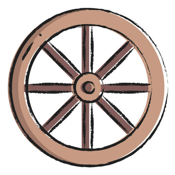 Hand drawn wheel icon