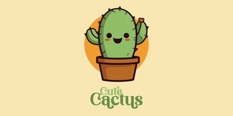 Enchanting Succulent Mascot Cartoon Logo Represented as a Nature Vector Emblem
