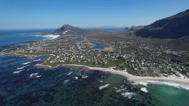 Aerial view of Betty's Bay in Western Cape province in South Africa