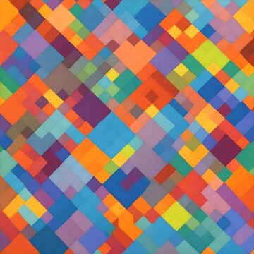 abstract colorful geometric pattern, generative ai © Hastuti