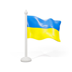 Cartoon flag of the Ukraine. 3d illustration