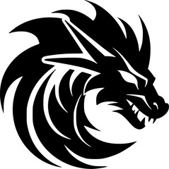 Dragon | Minimalist and Simple Silhouette - Vector illustration