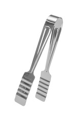 Metallic kitchen tongs isolated on a white background