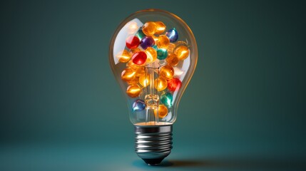 Electric light bulb on a plain background.
Concept: symbol of ideas and brainstorming. Solution proposal illustration