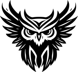 Obraz premium Owl - Black and White Isolated Icon - Vector illustration