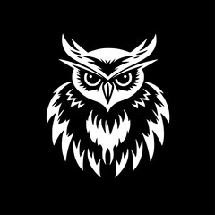 Owl | Black and White Vector illustration