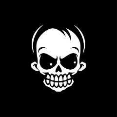 Skull - Black and White Isolated Icon - Vector illustration