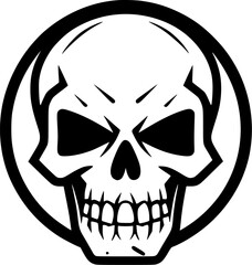 Fototapeta premium Skull - Black and White Isolated Icon - Vector illustration