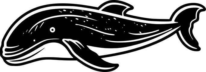 Whale | Black and White Vector illustration