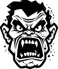 Zombie | Black and White Vector illustration