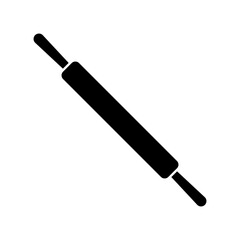 Rolling pin icon. Black silhouette. Front side view. Vector simple flat graphic illustration. Isolated object on a white background. Isolate.