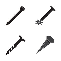 nail icon logo vector design template