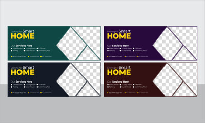 real estate facebook cover design home for sale web banner template vector file