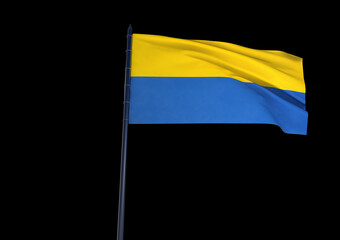 Ukrainian state flag - Yellow and blue national flag. a visual design work - istanbul, Turkey - August 30 (3D Rendering)