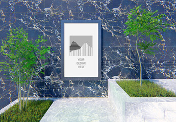 Public Space Stairs Architecture Wall Vertical Billboard Mockup