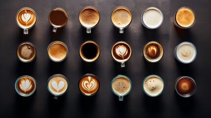 Photo of a variety of coffee cups on a table