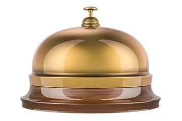 Golden Reception bell, 3D rendering isolated on transparent background