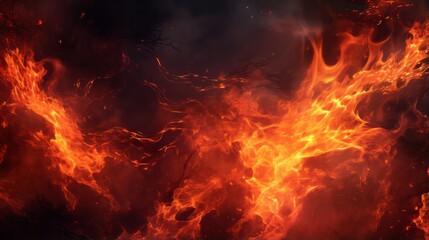 Fototapeta na wymiar Photo of a mesmerizing display of fiery flames up close