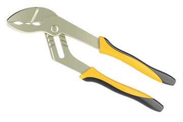 Water Pump Pliers, Slip Joint Pliers, Wrench Pliers with Comfort Grips, 3D rendering isolated on transparent background