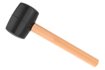 Rubber mallet, side view. 3D rendering isolated on transparent background