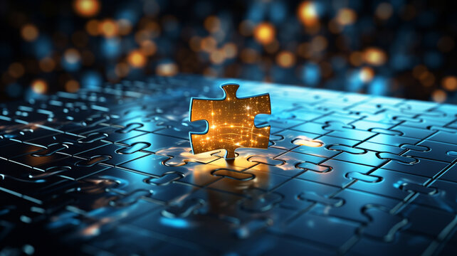 Blue assembled puzzle