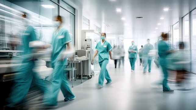 Healthcare and medical professionals with people motion 