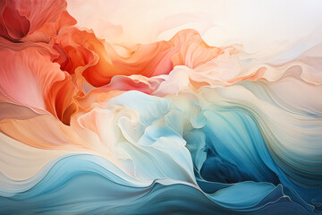 Abstract marble background banner, Fluid art background with colorful brushstrokes.