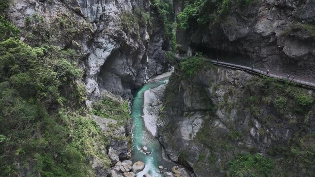 Famous Gorge In Taroko National Park, Hualien, Taiwan, Aerial View